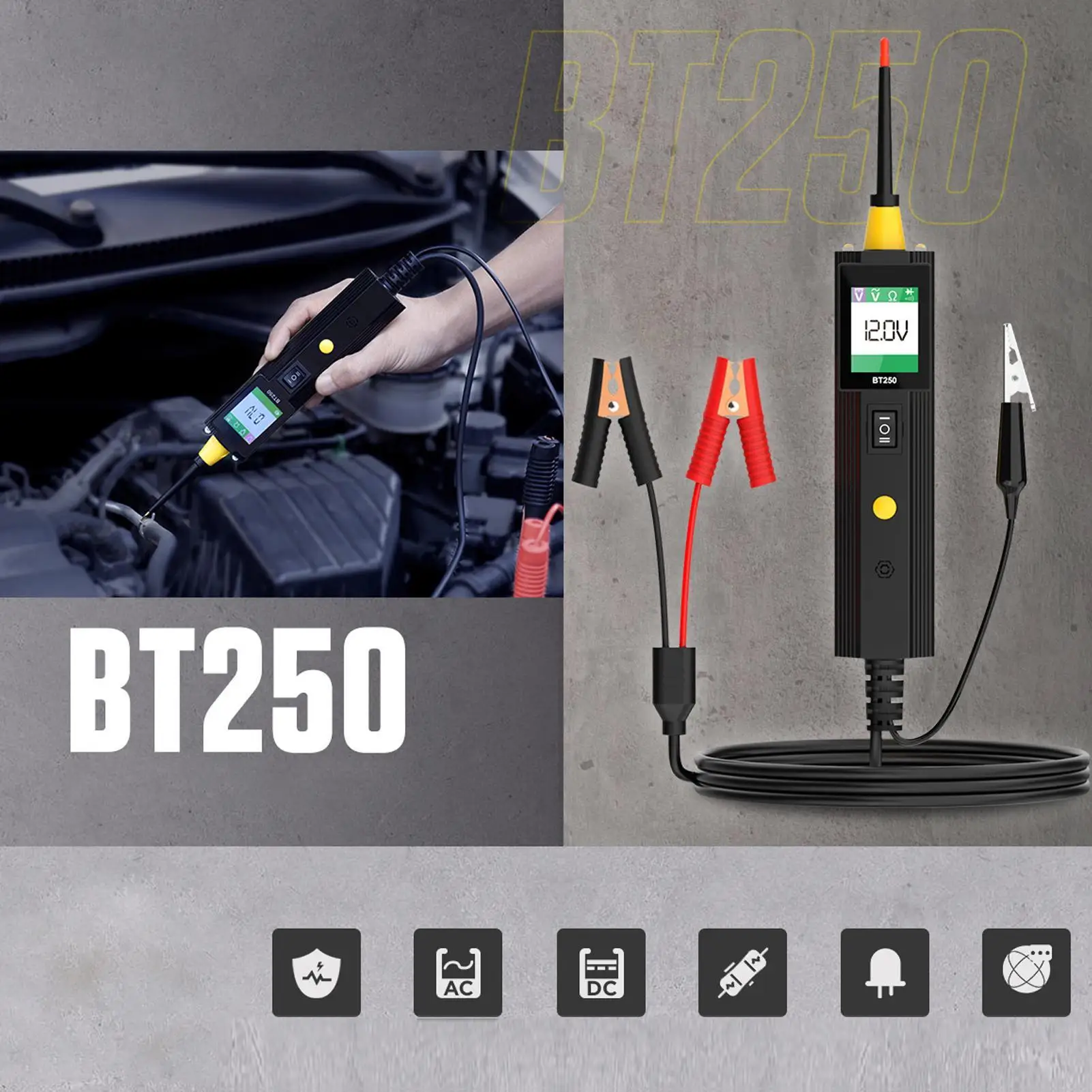 Automotive Circuit Tester With Light Non-Contact LCD Display Checker Car Wire Circuit Breaker Finder For Truck SUV RV Sedan