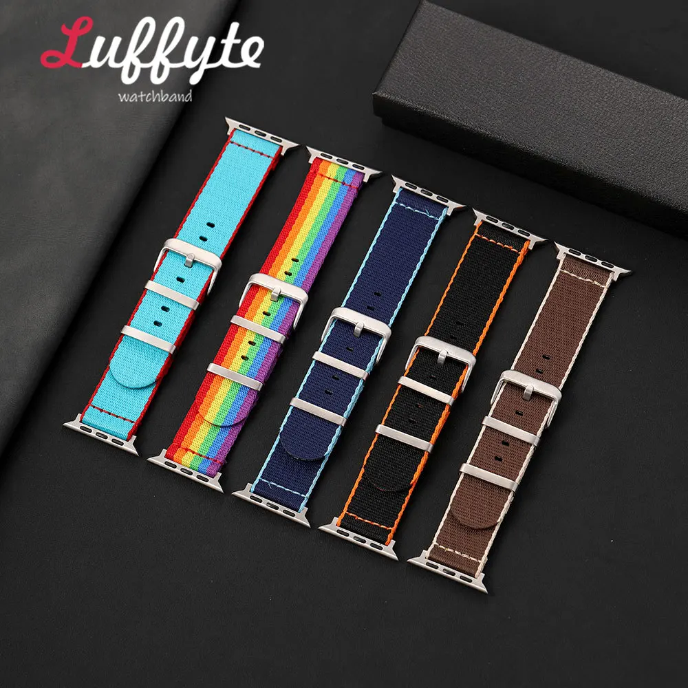Women Colorful Nylon Watch Strap for Apple Watch Series 1-11 Ultra SE  3 2 1 for Iwatch 38-49mm Fashion Casual Smartwatch Band