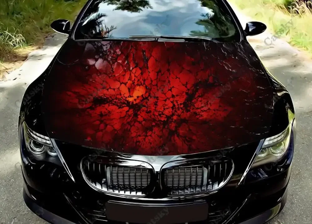 Scary Halloween Horror Blood Car Hood Vinyl Stickers Wrap Vinyl Film Engine Cover Decals Sticker on Car Auto Accessories