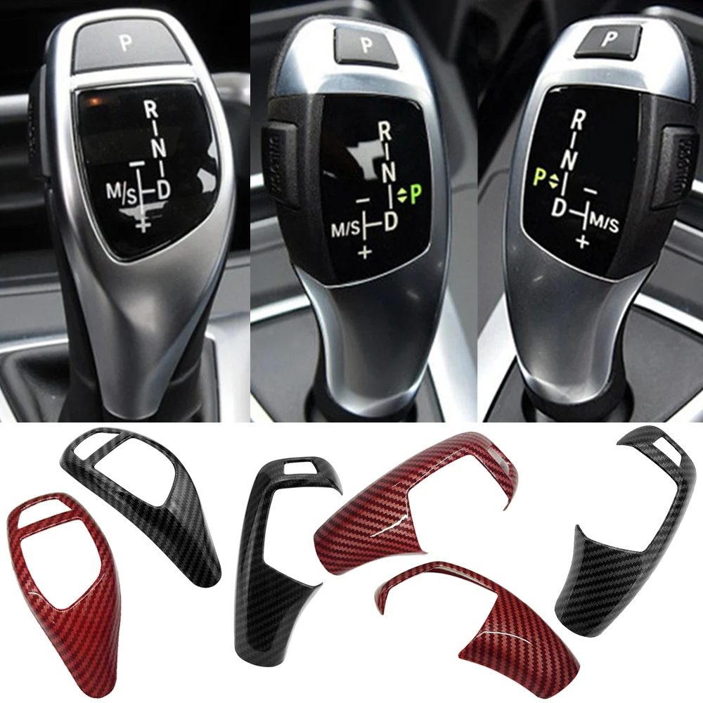 ABS Car Gear Shift Handle Head Sleeve Cover Trim Sticker Fit For BMW 1 2 3 4 5 Series X3 X4 X5 X6 F30 F10 F32 F25 F15 F16