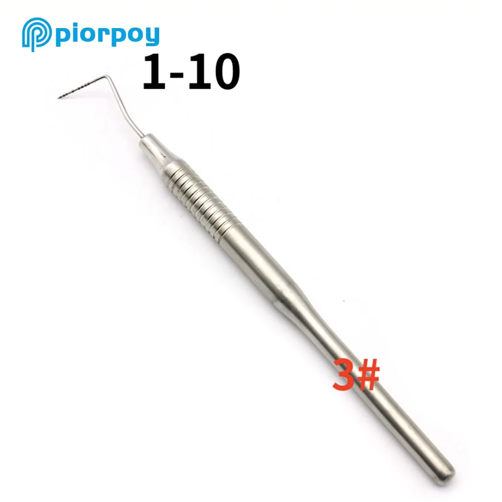 PIORPOY Dental Stainless Steel Periodontal Probe 1-10 1-15 With Scale Explorer Probe Dentist Instrument Teeth Cleaning Tool