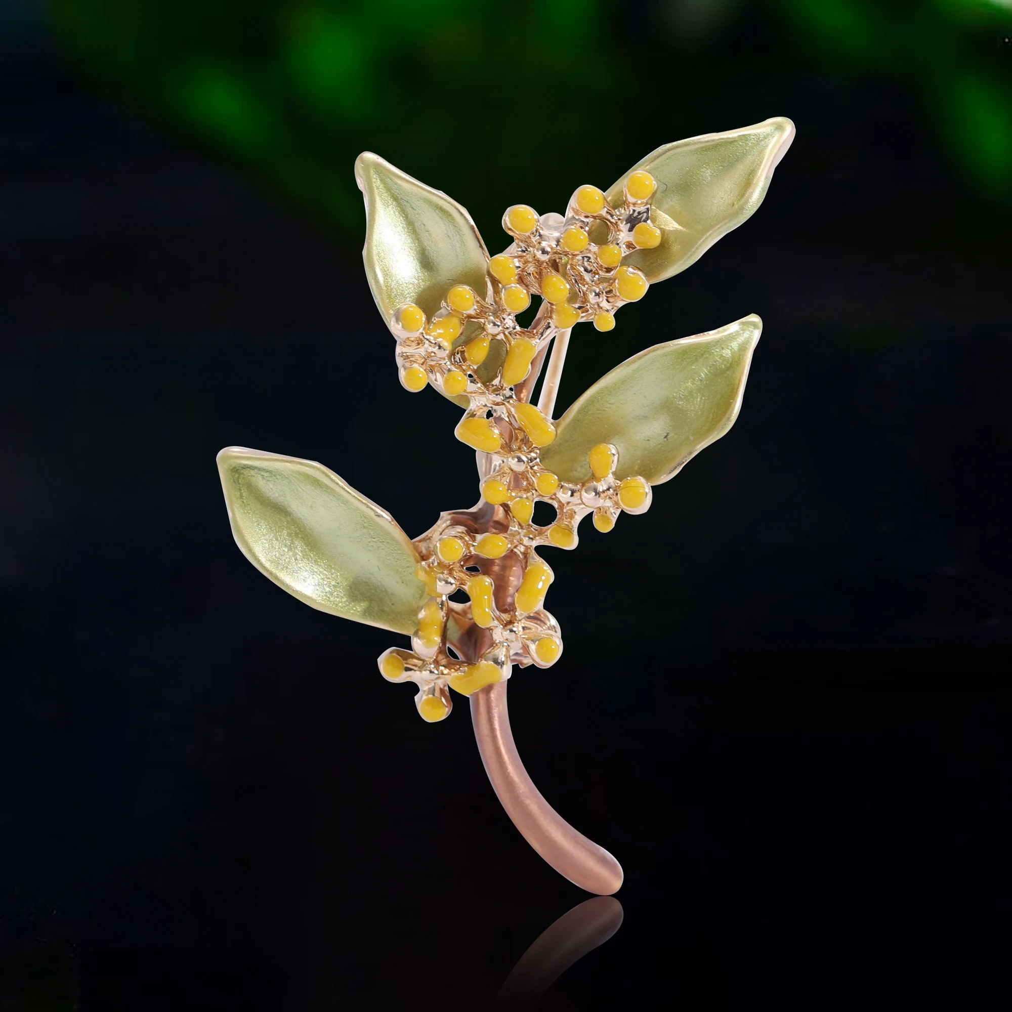

Fashion Enamel Osmanthus Brooches for Women Pearl Plant Flower Pins Event Party Gifts Backpack Decoration Clothes Accessories