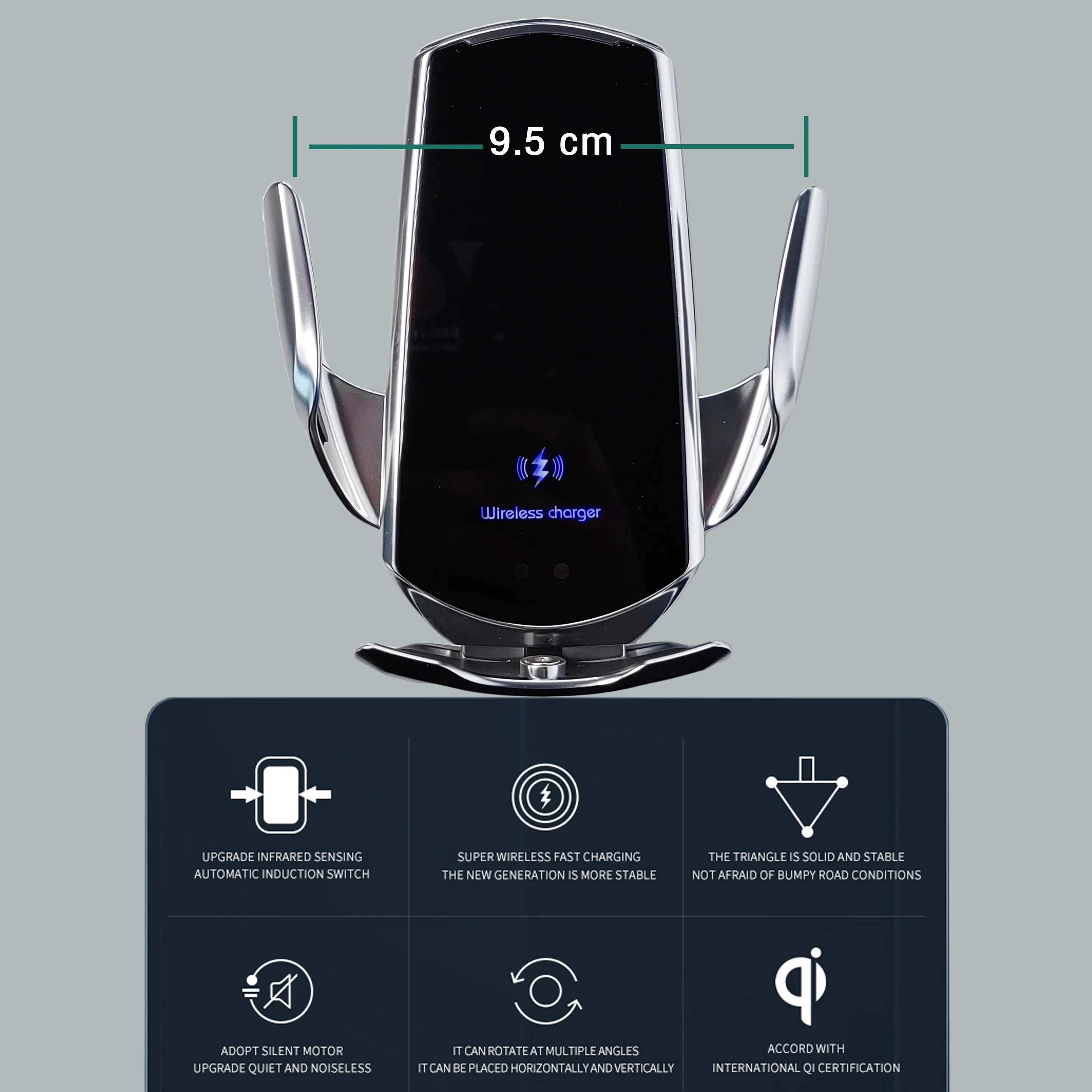 Soporte de teléfono para coche, Base fija de pantalla de 7 pulgadas, cargador inalámbrico rápido, montaje de teléfono móvil para Peugeot 2008, 2020, 2021, 2022