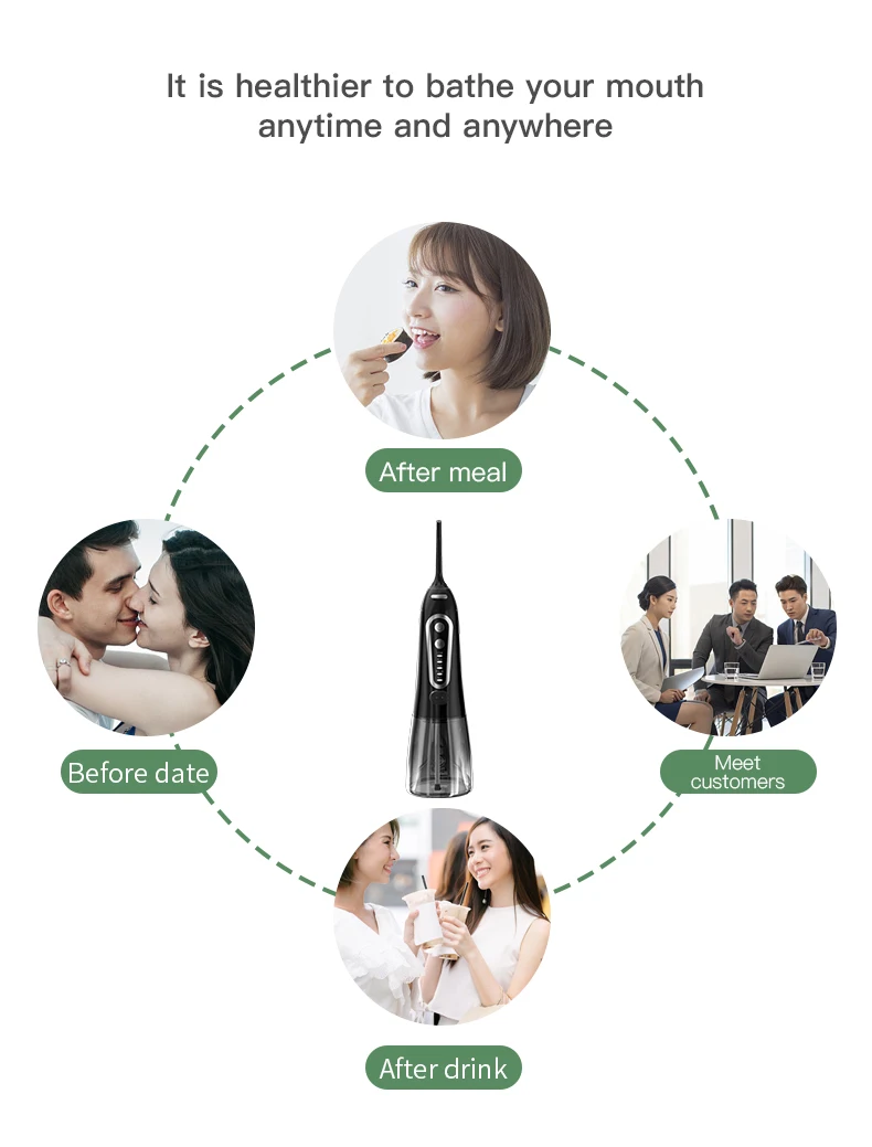 Xiaomi Youpin Oral Irrigator ทันตกรรมแบบพกพา Water Flosser Jet 5โหมด IPX8กันน้ำฟันทำความสะอาดช่องปาก Irrigator น้ำ