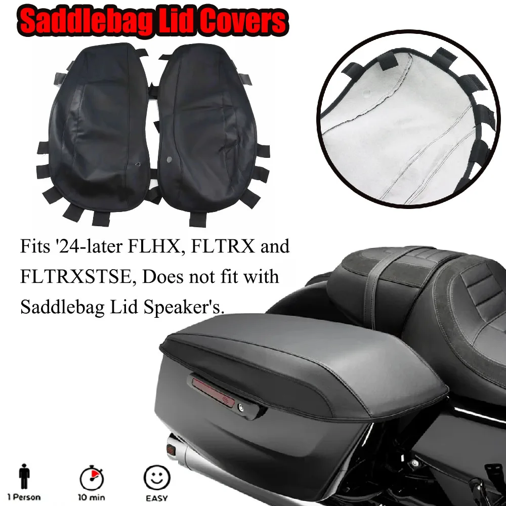 

New Waterproof Saddlebag Lid Covers Audio Speaker Lids Case Rain Dust For Harley Touring CVO 121 Road Street Glide FLHXSE
