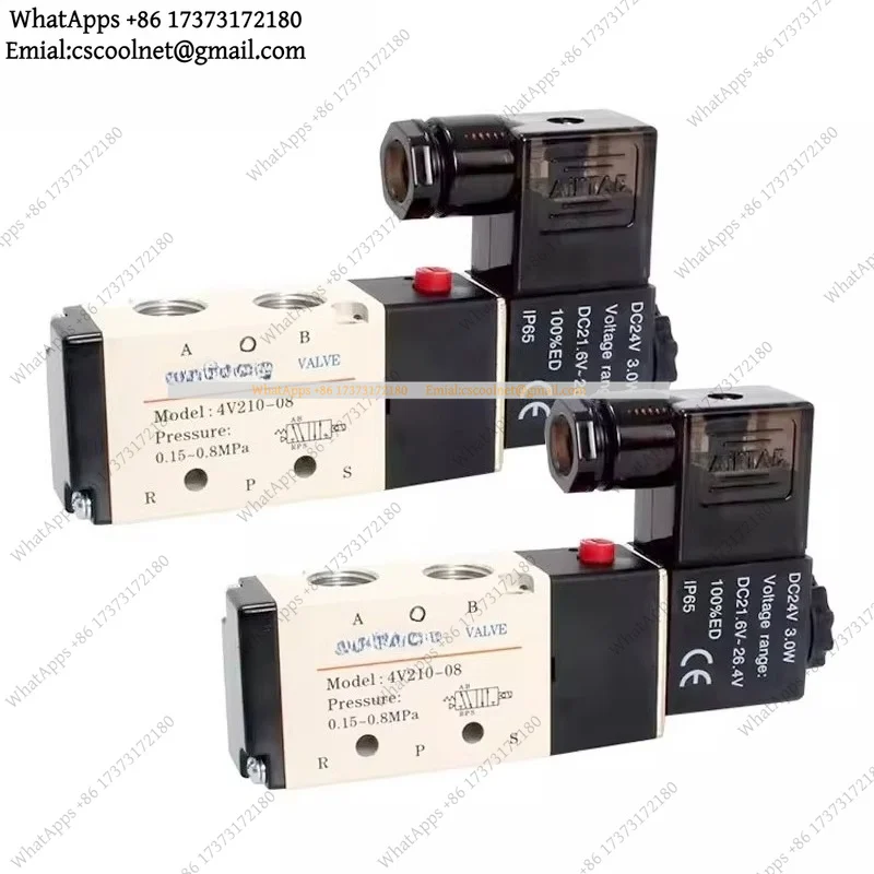 AirTAC 4V110-06 4V210-08 4V310-10 4V410-15 Pneumatic Electric Solenoid Valve Direction Control Solenoid Valve 12V 24V 110V 220V