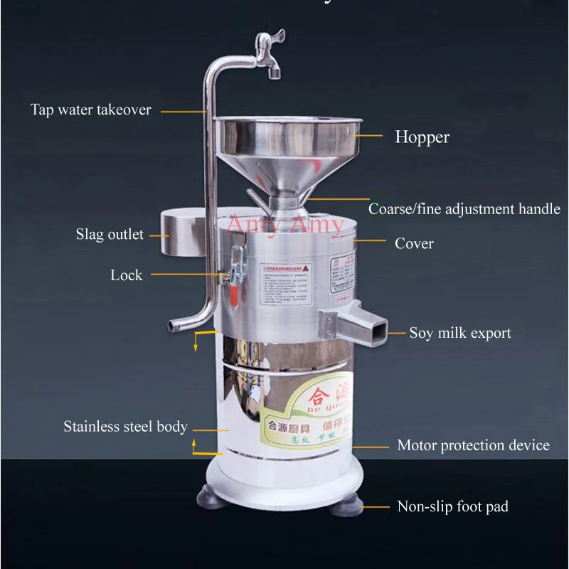 Profesjonalna maszyna do mleka sojowego ze stali nierdzewnej, urządzenie do mielenia soi, maszyna do wyciskania mleka sojowego, ekstraktor mleka sojowego