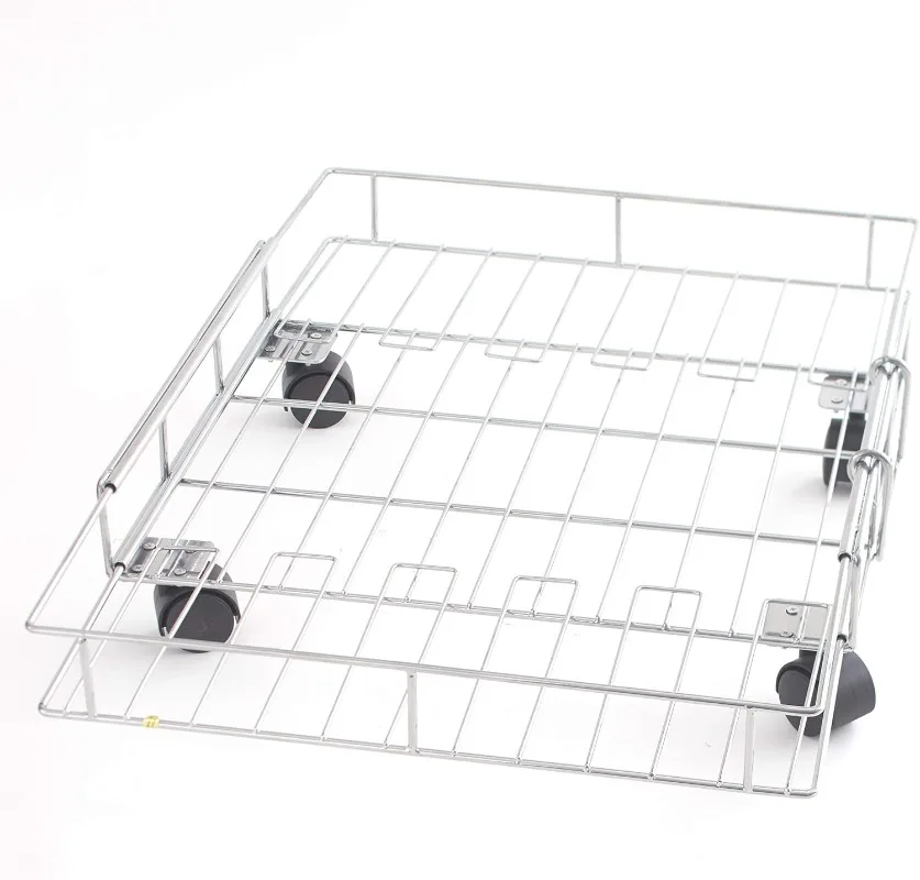 Expandable Rolling Metal Storage Basket-Home and Kitchen Storage Solution,Silver