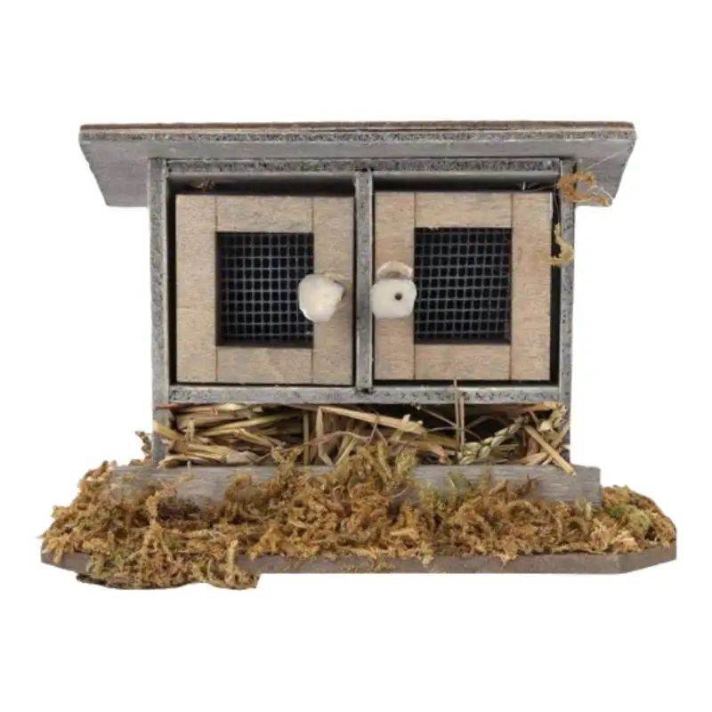 Mini gallinero de juguete, 1 unidad, miniaturas 1/12, casa de muñecas, simulación de gallinero de madera, decoración para accesorios de muñecas, 1 unidad