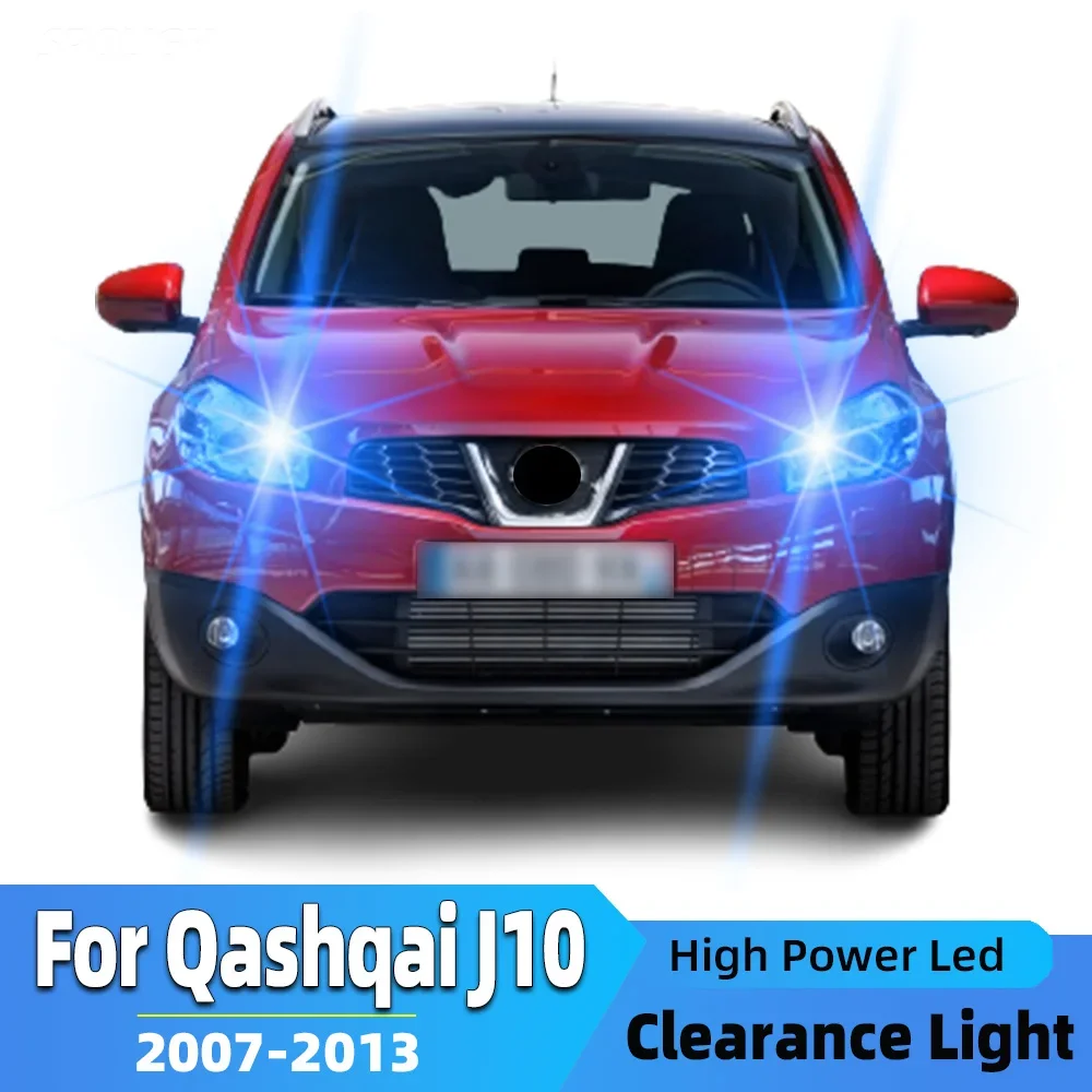 Luz de estacionamento LED para Nissan Qashqai J10, lâmpada de apuramento, acessórios da lâmpada, 2007, 2008, 2009, 2010, 2011, 2012, 2013, 2pcs