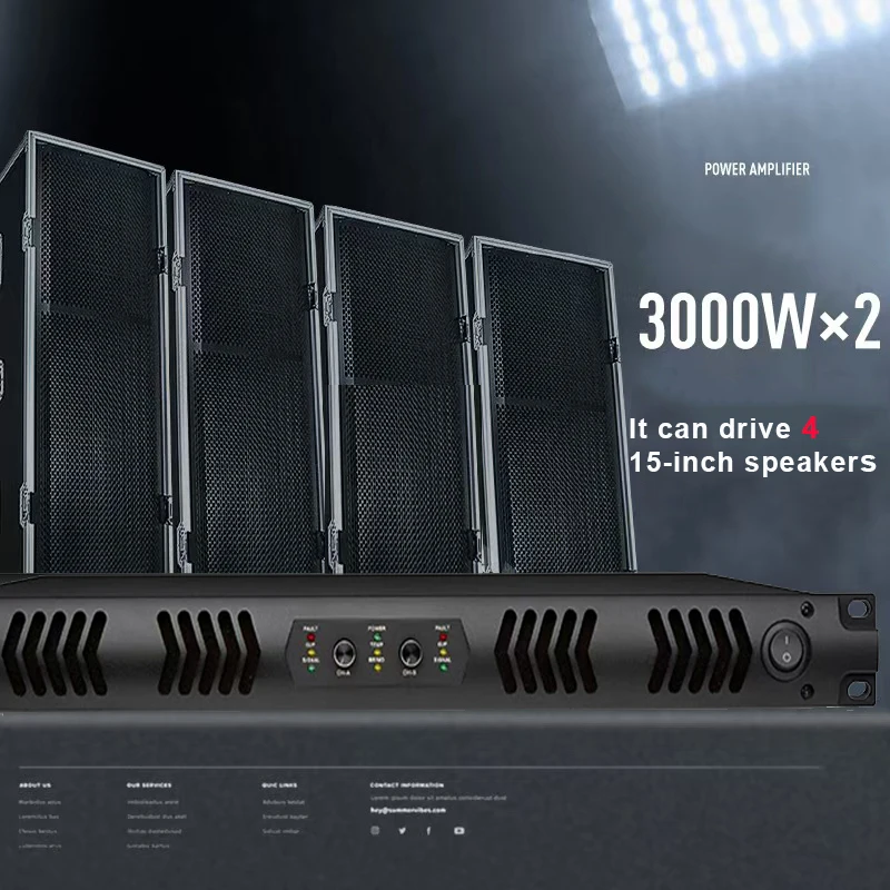 XTUGA K2-2000 Professional 2 Channel 2000W High Quality Digital Power Amplifier with Metal Shell for DJ Speakers