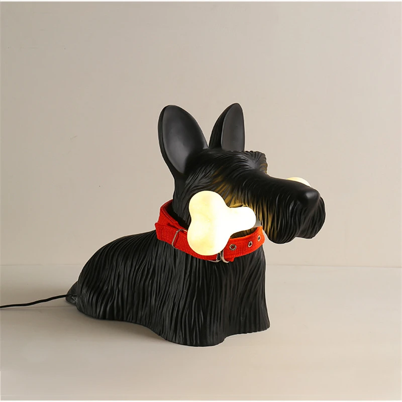 Nordic Modern New Cartoon Children S Room Bedlight And Study Creative Simplicity Bone Decoration Resin Dog Desk Lamp