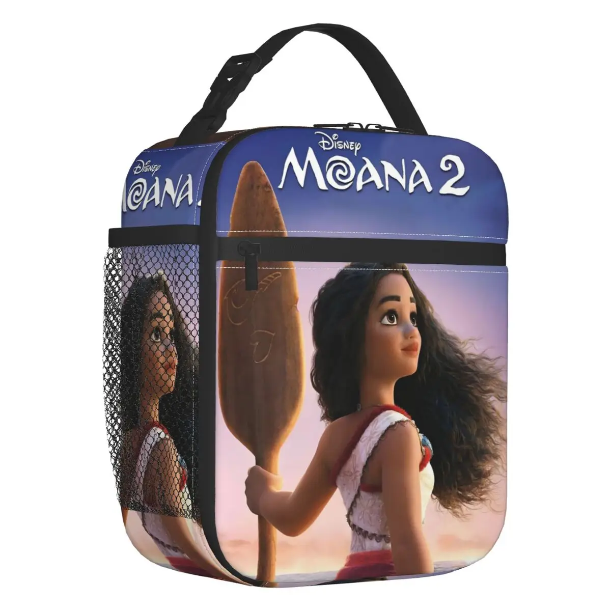 

Пользовательские многоразовые ланч-боксы Moana Princess, герметичные мультяшные аниме-холодильники с графическим принтом, термоизолированная сумка для обеда, школьная сумка