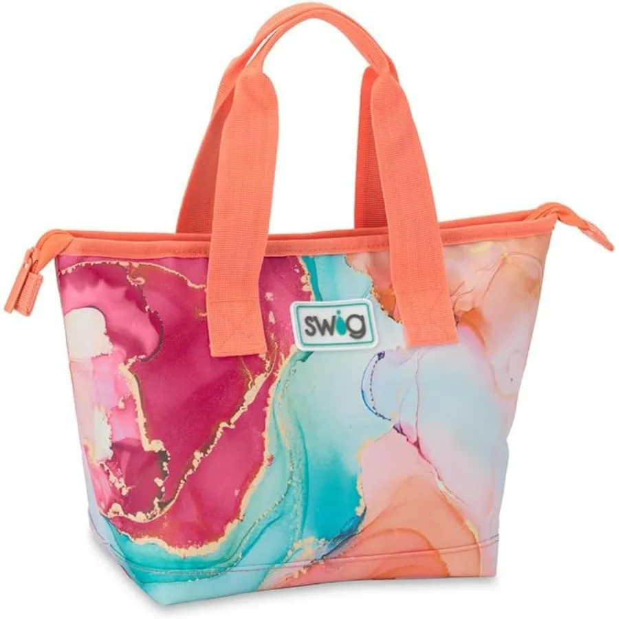 

Lunchi Lunch Box, Waterproof and Insulated Lunch Box for Women with Wide Bottom, Zipper Closure, Back Pocket and Top Handle in D