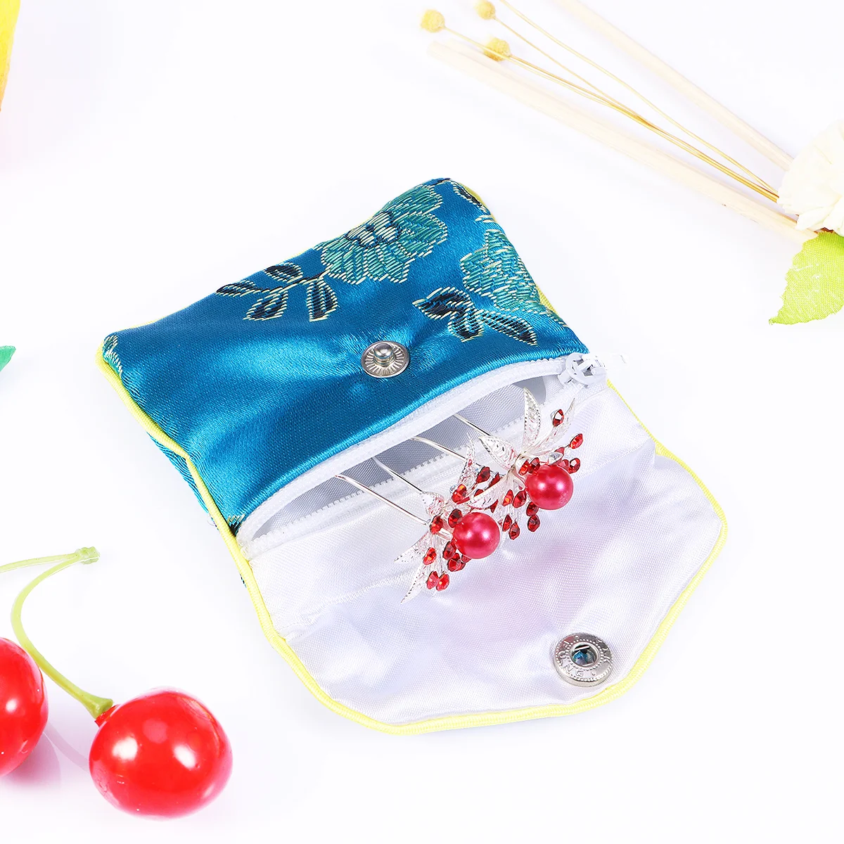 NUOLUX 12PCS Chinese Traditional Brocade Pouch Coin Purse Embroidery Pouch Jewelry Bag (Random Style and Color)