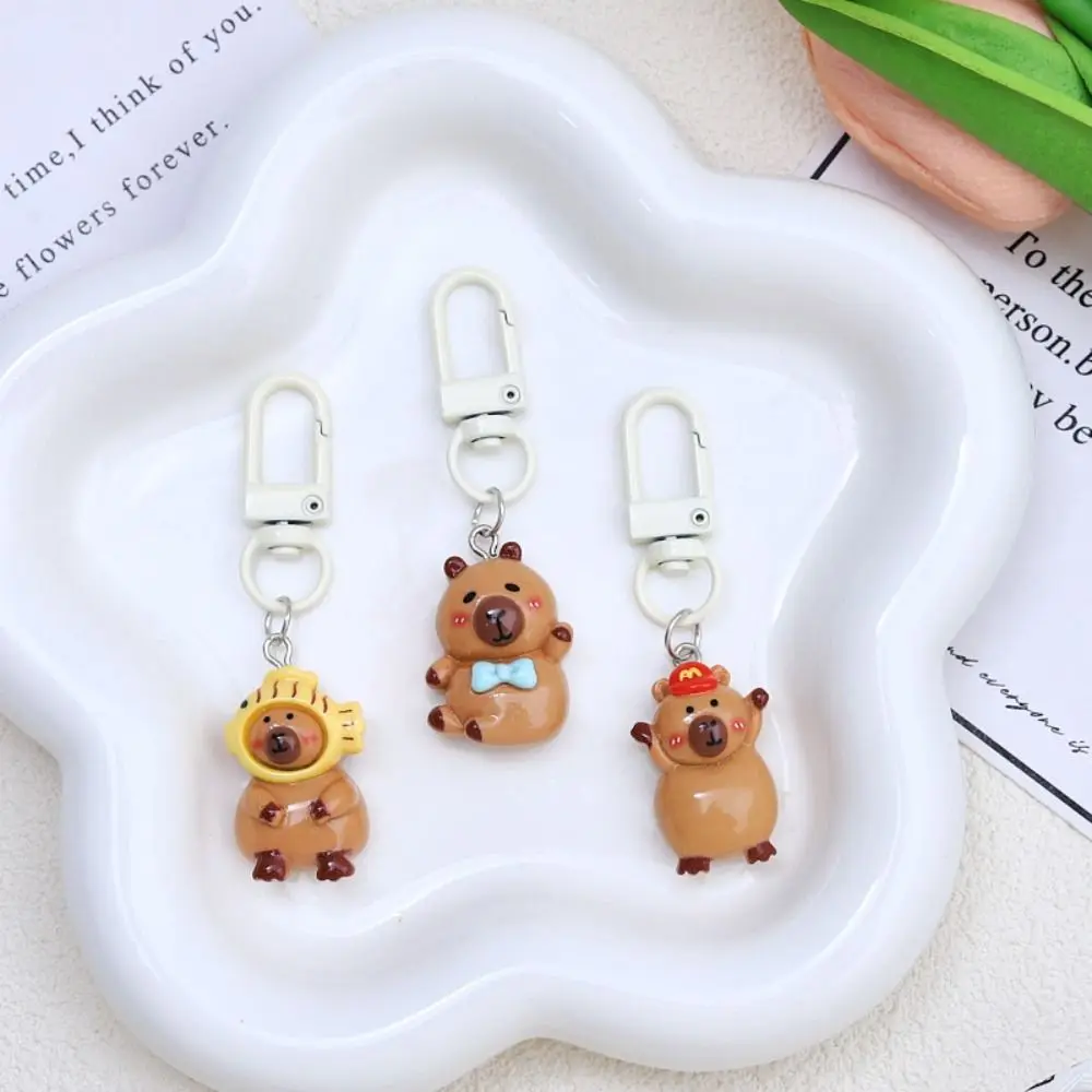 Cartoon Capybara Keychain Cute Animal Capybara Hug Turtle Doll Keychain For Men Women Car Pendant Gift Jewelry