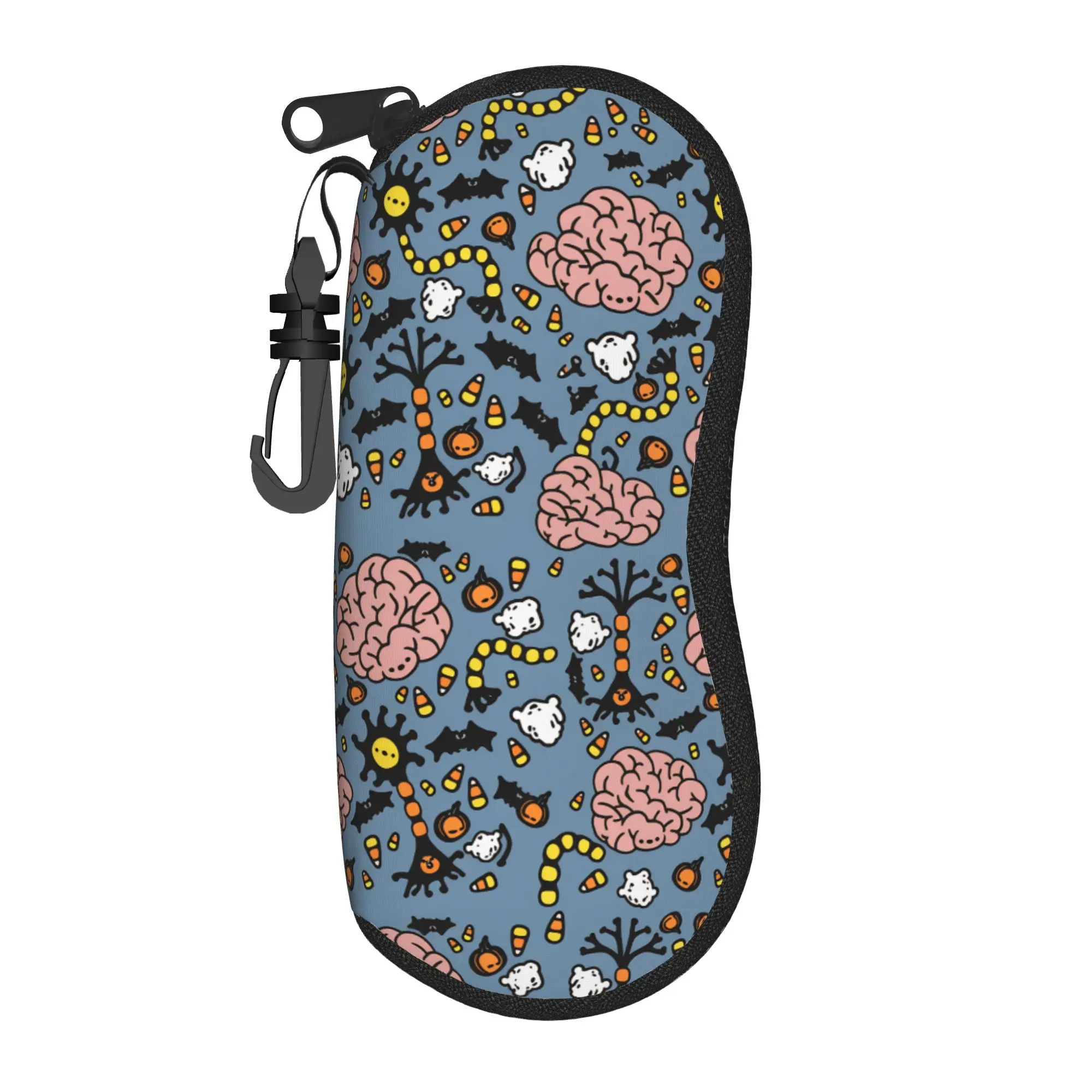 Neuro Brain Time! Let's Have Some Synapse Fun  Glasses Case  Zipper Sunglasses Case Cute Pocket Eyeglass Protector Men Women
