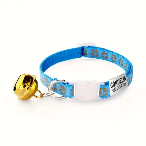 वैयक्तिकृत रिफ्लेक्टिव गोल्ड पॉ कैट कॉलर - बिल्लियों के लिए कस्टम नाम टैग और बेल ब्रेकअवे एडजस्टेबल एंटी-लॉस्ट कॉलर 10 best sales टूटे हुए बिल्ली के कॉलर - №6