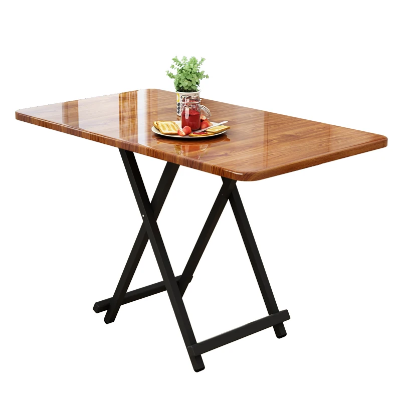 Space - Saving Foldable Dining Table in Modern Wood Grain Texture for Compact Living Spaces