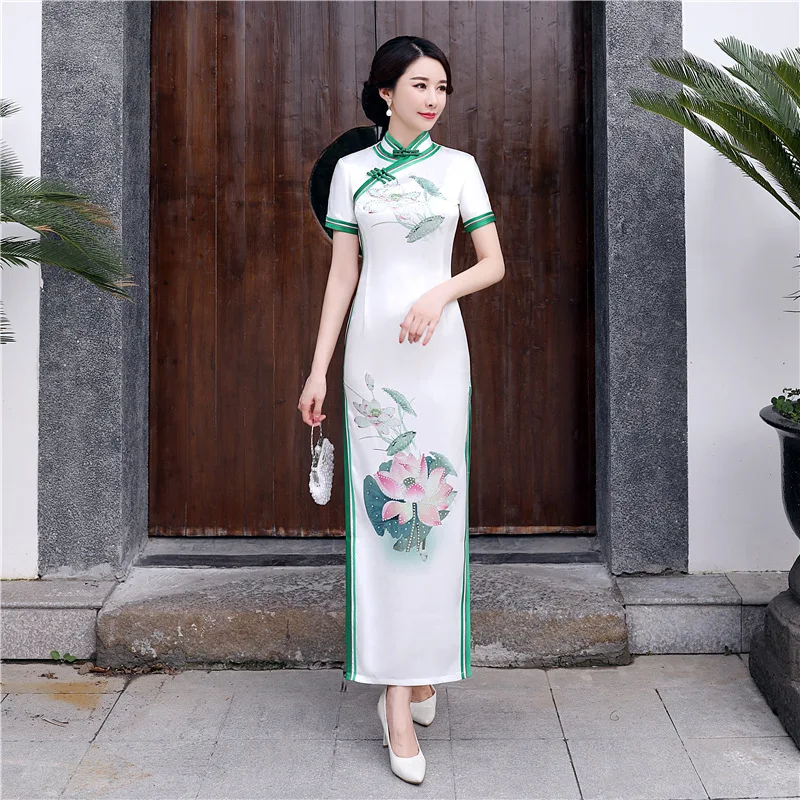 

New Sle Improved Lengthened Version Young Girl 2026 New Retro Faion Ele Long High Slit ort Sve