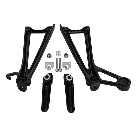 Комплект кронштейнов для задних подножек мотоцикла Yamaha YZF R6 2003-2005, 2004, R6S 2006-2009, 2007, 2008, черный/серебристый/матовый
