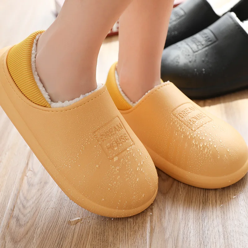 2023 New Winter Slippers Warm Men Shoes Waterproof Women Couples Non-Slip Plush Cotton Indoor Outdoor Kids Home Autumn Children