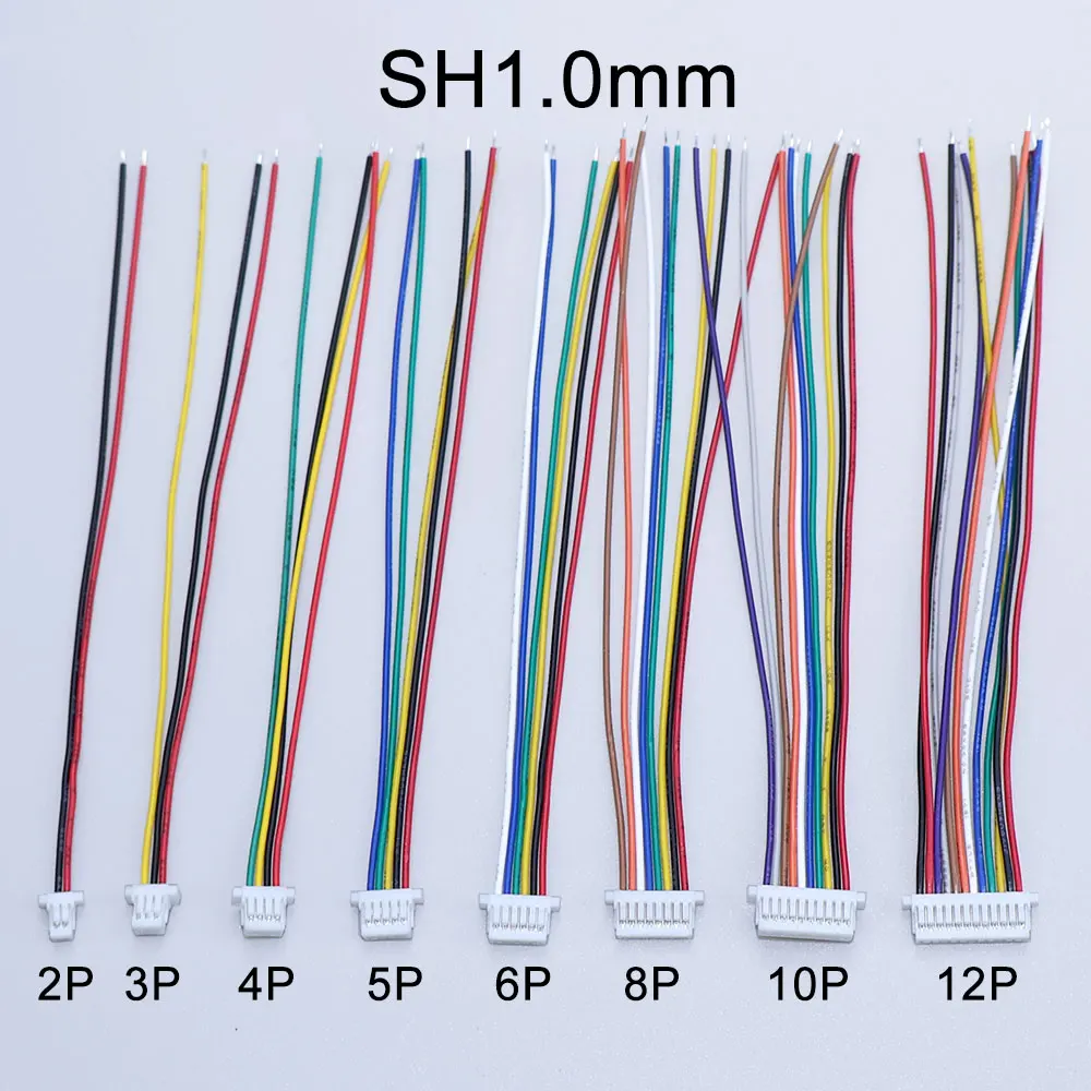 YanXi 10PCS SH1.0 1.25 ZH1.5 PH2.0 XH2.54 Connector Female Plug 2/3/4/5/6/8/9/10/12Pin With Cable Terminal Wire 10/20/30cm