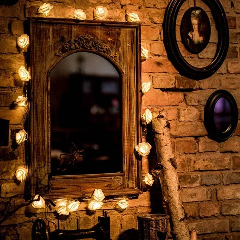 White Rose Lantern Festival Decoration - 10LED for Wedding & Birthday Events