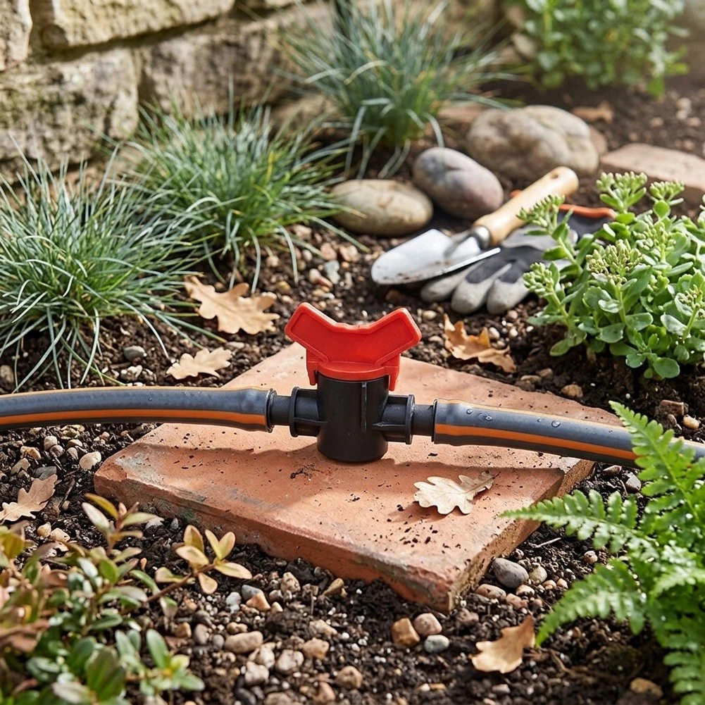 Barbed Ball Valve 16mm to 16mm ABS Made Flow Control Valve for Drip Irrigation and Small Scale Water Management