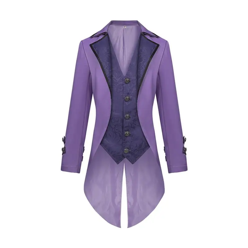 Loween Costume gothique Tailcoat Vintage Patchwork Costume ensemble Cosplay Tailcoat femmes ethnique Costume scène Costume