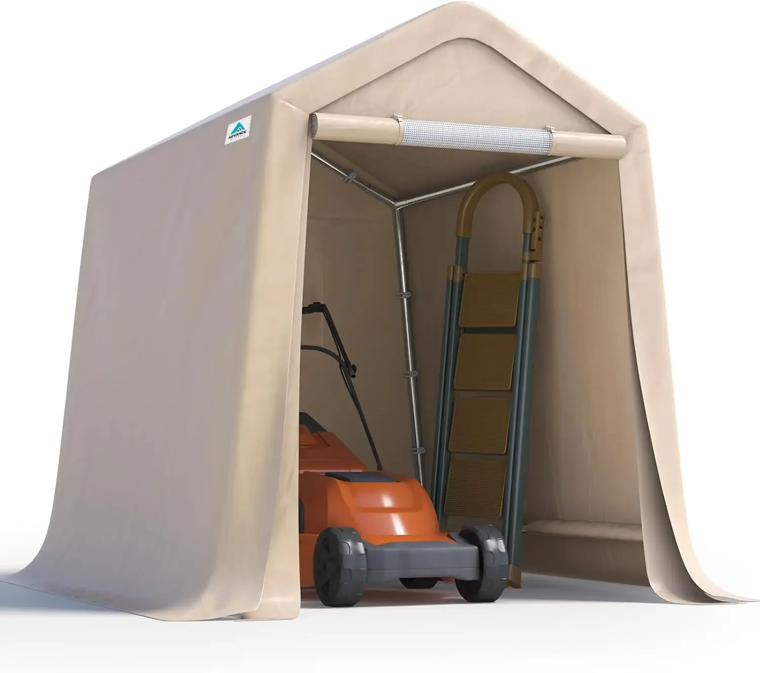 

Портативный навес для хранения на открытом воздухе 6X8 футов с 2 свернутыми дверцами и вентиляционными отверстиями на молнии для карманов для мотоциклов, водонепроницаемость и УФ-излучение