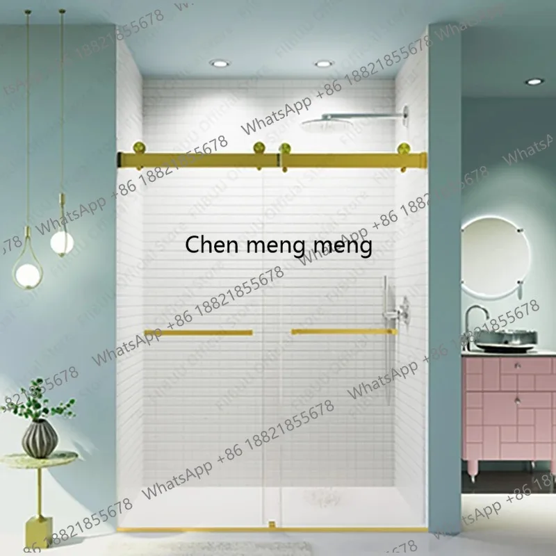 

56-60"W X 76"H Frameless Shower Door Double Sliding Bypass with 3/8 Inch Tempered Glass Soft Close Shower Enclosure for Bathroom