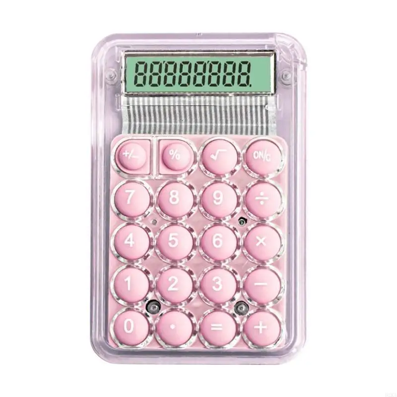 62KA Handheld Mechanical Calculator with 8 Digit Large LCD Display Big Buttons Desktop Calculator for Office Work Daily Use