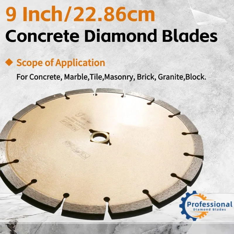 

9 Inch Diamond Blade with 7/8"-5/8" Arbor, General Purpose Concrete Blade Dry/Wet Cutting Marble Masonry Brick Block Stone