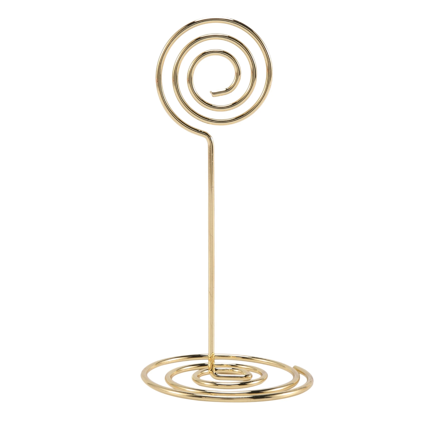 Superior-24X Table Number Card Holders Photo Holder Stands Place Paper Menu Clips, Circle Shape (Gold)