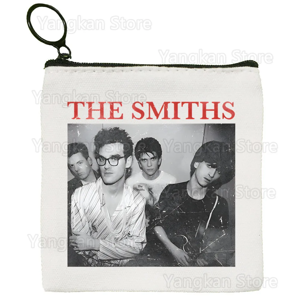 

The Smiths Punk Rock Morrissey Canvas Coin Purse Canvas Small Square Key Storage Bag Card Bag Cartoon Coin Bag