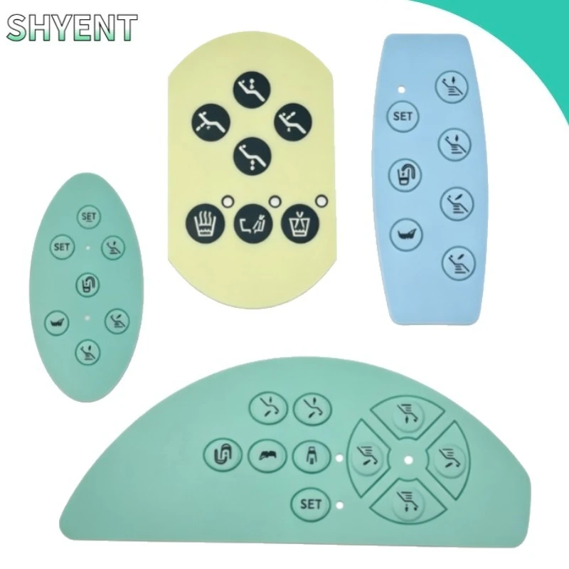 1/5PCS Dental Chair Hand Controller Membrane Switch Overlay PET Keypad Sticker Adhesive Embossed Button Control Panel Accessory