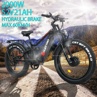 24 year old brand new 3000W dual motor up to 72km/h 52V21AH long-lasting hydraulic brake full shock absorption snow bike ebike