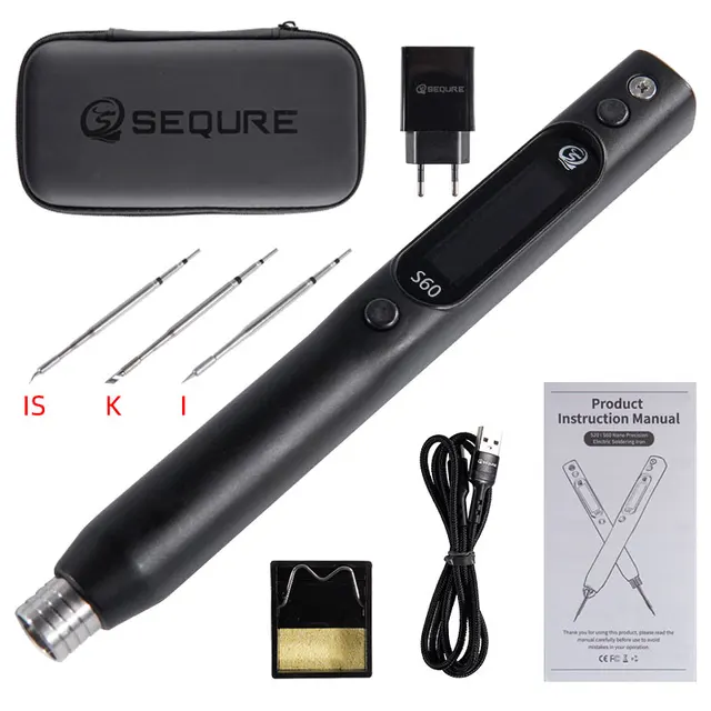 SEQURE S60 Nano lutownica wsparcie PD/QC zasilacz kompatybilny z C210 końcówki lutownicze Repair Tool antystatyczna lutownica