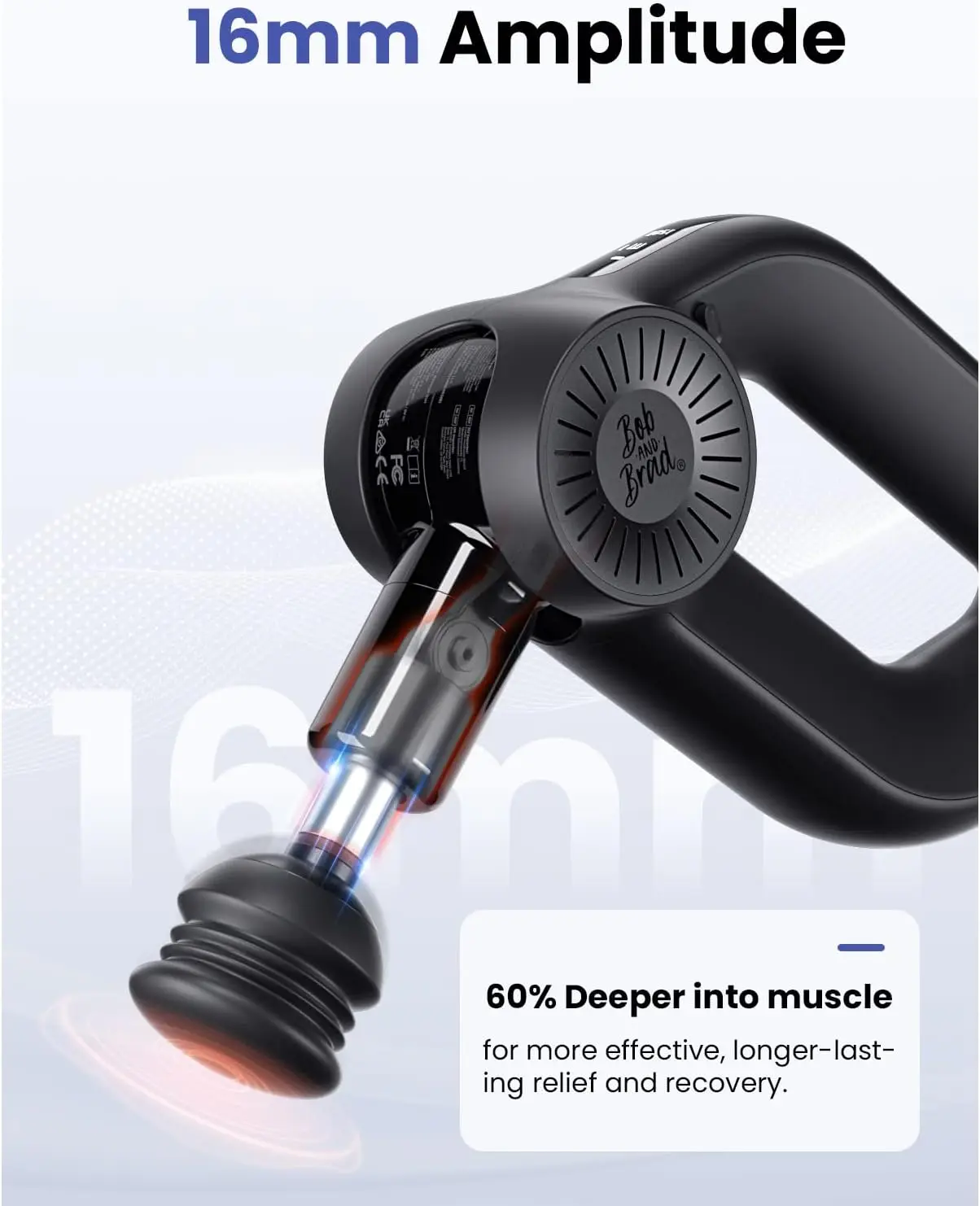 Massage Gun Deep Tissue Percussion, Muscle Massager Gun for Athletes Pain Relief, Quiet Electric Handheld Therapy Device