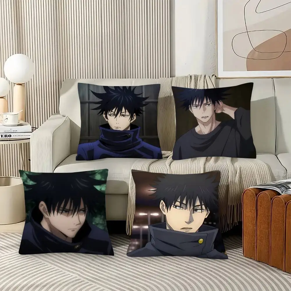 Cool Anime Boy Megumi Fushiguro Pillow Case Fashion Square Pillowcase Bedroom Sofa Room Ins Decoration Leisure