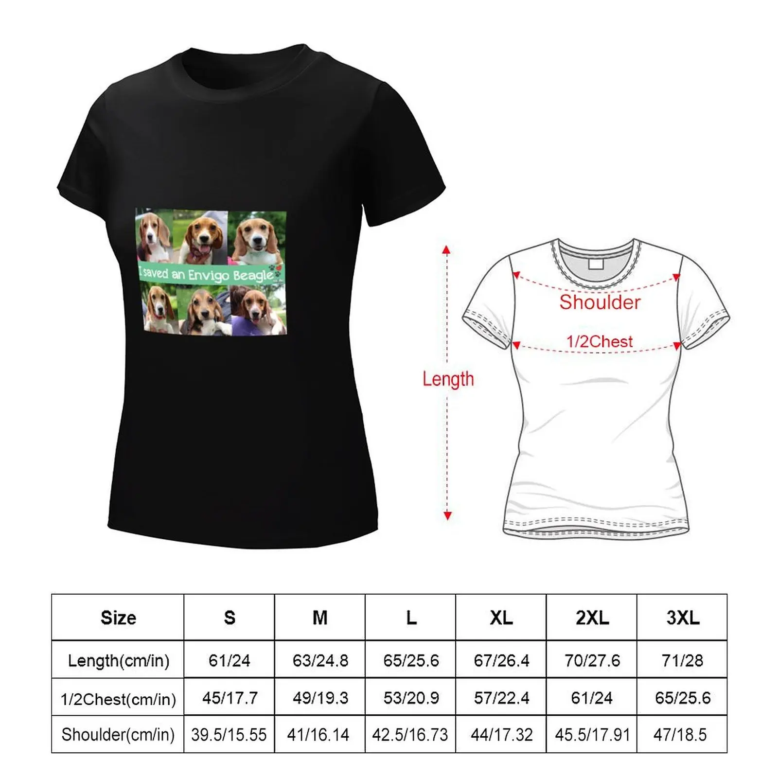 I saved an Envigo Beagle-Camiseta de fotos para mujer, ropa de mujer, blusa de moda coreana, ropa estética, camisetas de gran tamaño