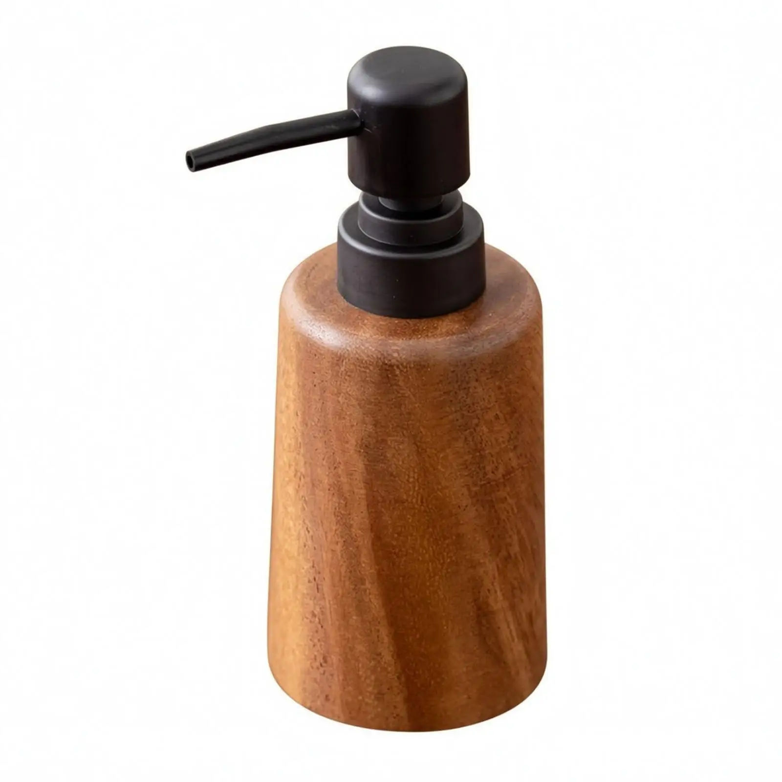 Natural Wood Lotion Dispenser Bottle Pump for Soap Shampoo Refillable Walnut Design for Kitchen Countertop Restroom
