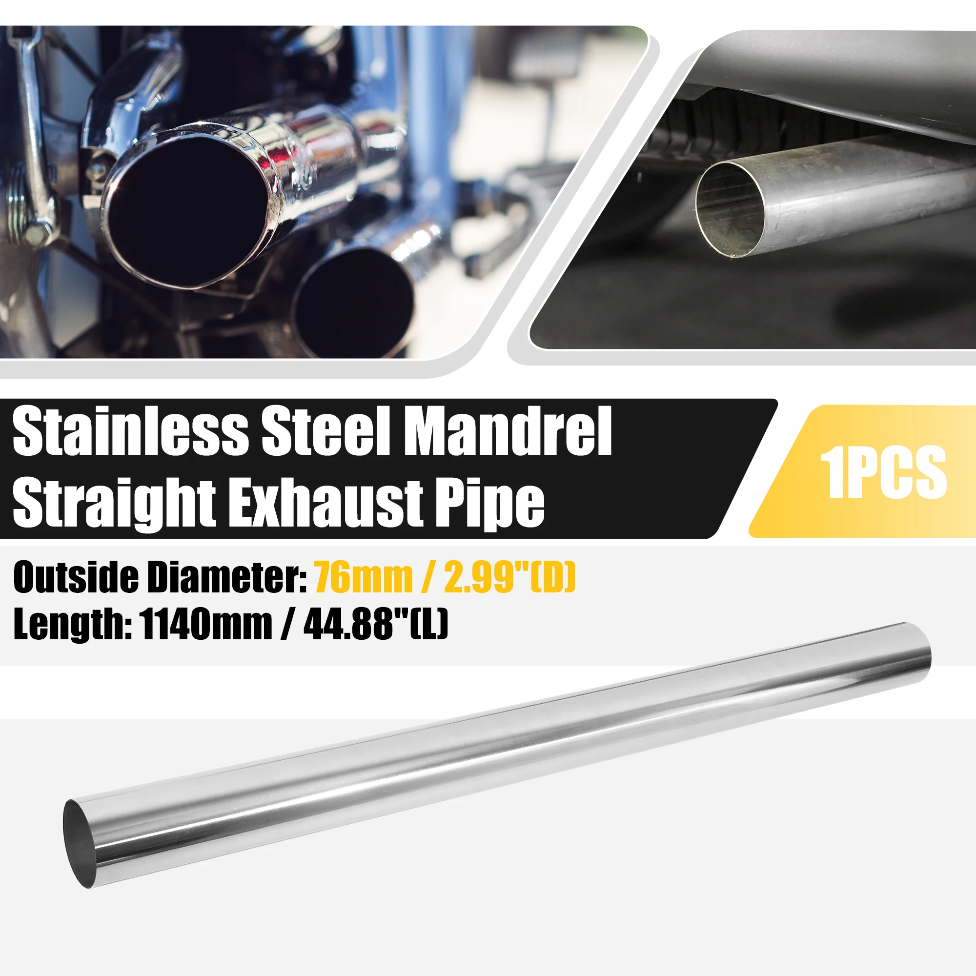 

Uxcell Straight 76mm 89mm 102m OD 760mm 890mm 1020mm Length DIY Custom Mandrel Exhaust Pipe Tube Pipe T304 Stainless Steel