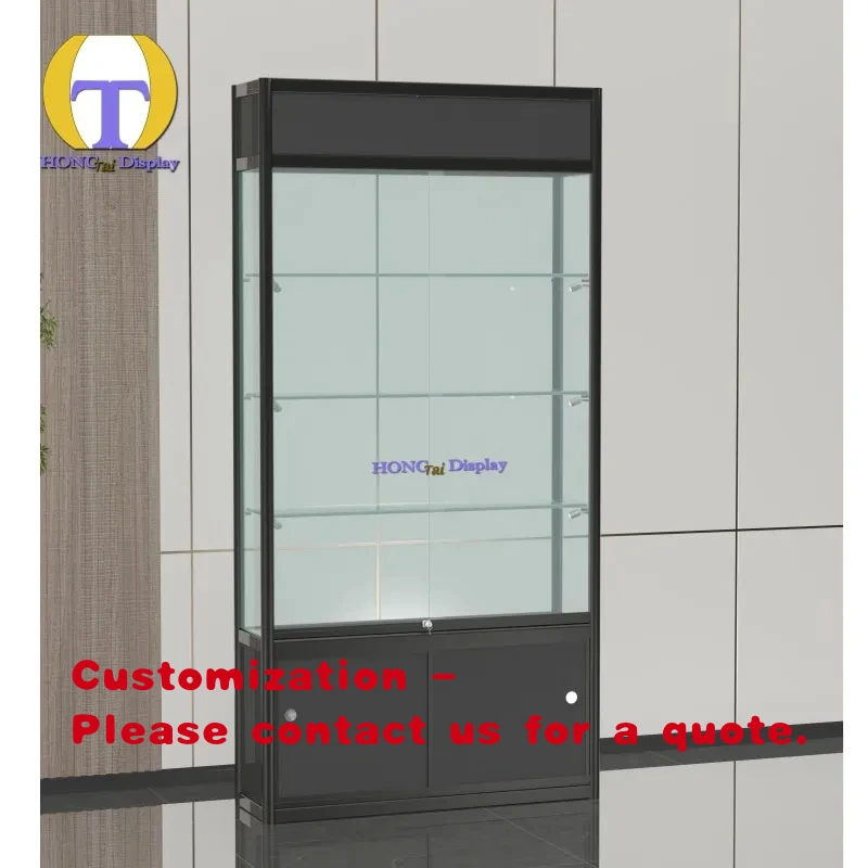 custom.Retail Display Counter Locker Smoke Shop Furniture Exhibition Collectibles Merchandise Storage Cabinet LED Light
