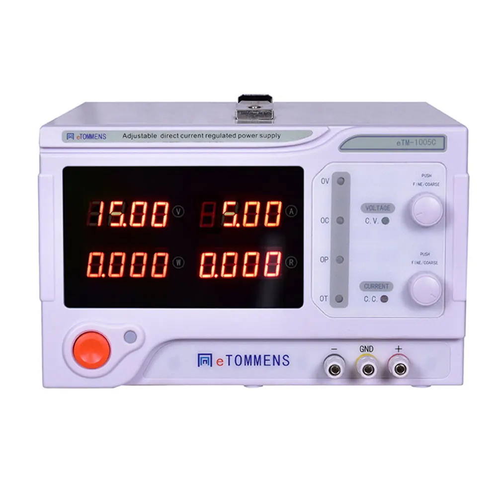 

eTOMMENS eTM-1005C/1560C/2050C/3020C/3030C/3050C/3060C/3080C 0 ~ 100 В двойная ручка импульсного источника питания постоянного тока