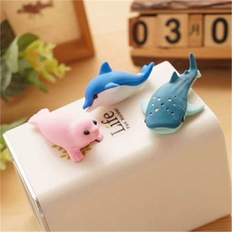 6pcs/lot Ocean Animal Erasers Bulk Fun Gifts For Kids Pencil Erasers Lot Eraser Animals