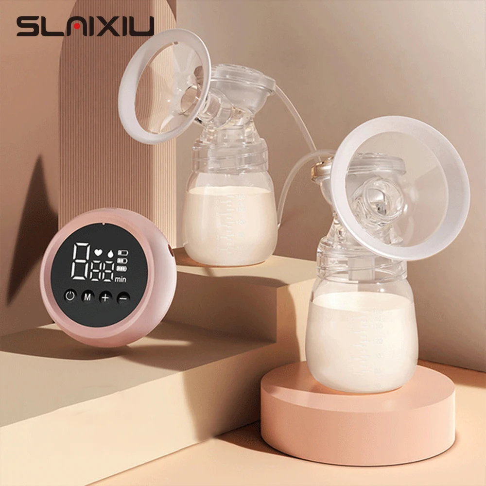 

Double Electric Breast Pump 1000 MAh Lithium Battery LCD Touch Screen Control Protable Milk Nursing Pump BPA Free