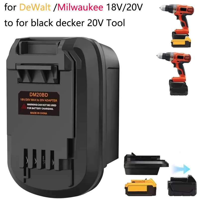 

For black decker Tool adapter for DeWalt /Milwaukee 18V/20V Li-ion battery Convert to for black decker 20V Cordless Power Tool