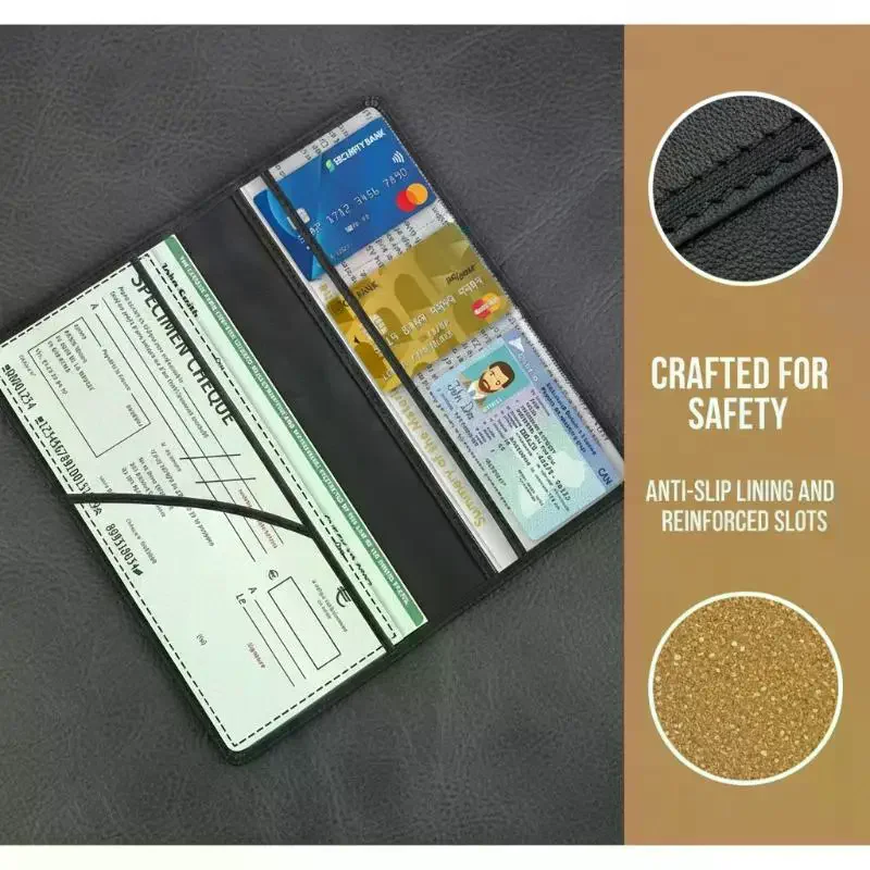 

Органайзер для автомобильных документов: для страховки, регистрации и водительских прав, с несколькими отделениями для карт, износостойкий дизайн для использования в поездках.